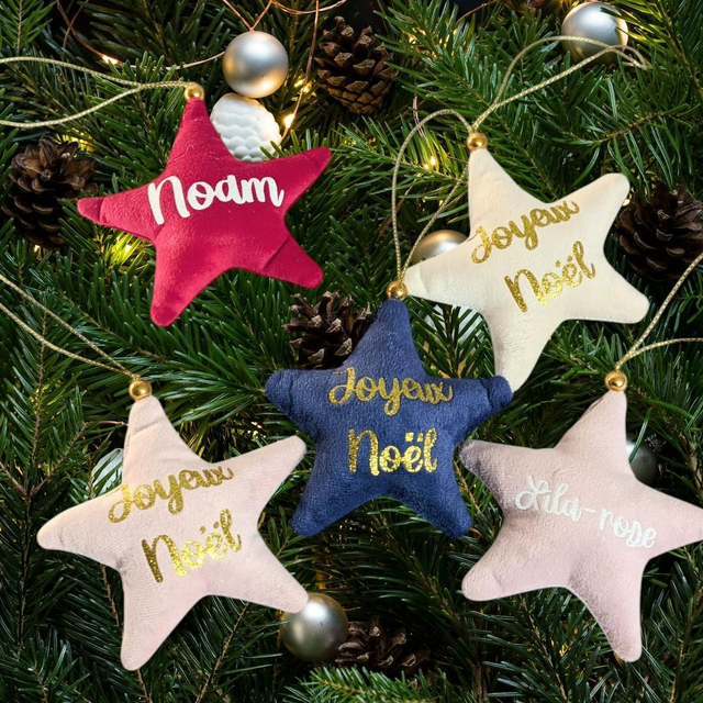 ⭐ Étoile de Noël en velours personnalisée
