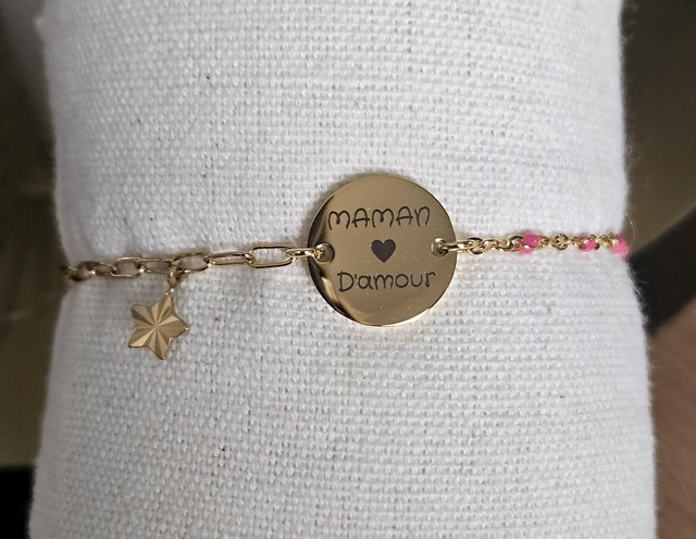 Bracelet chaîne &quot;maman d&#039;amour &quot;