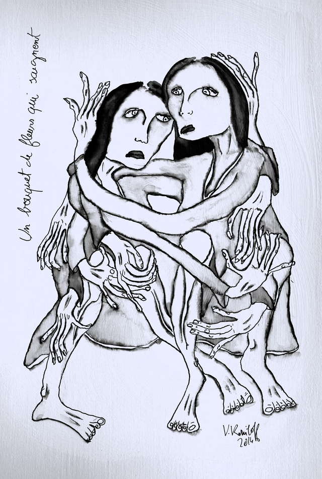 Un bouquet de fleurs qui saignent...