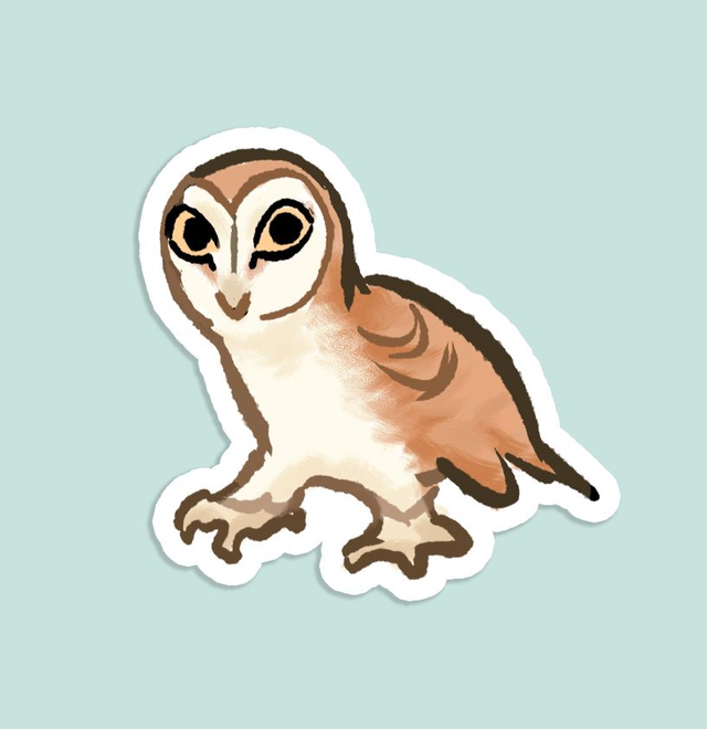 Barn owl vinyl sticker
