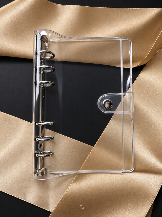 A6 Transparante PVC Budget Binder – Zilver