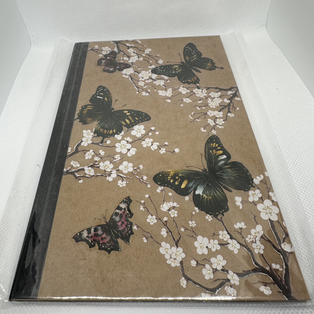 Notizbuch gross Schmetterlinge Schwarz