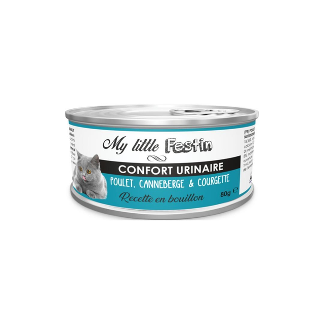 Pâtée santé pour chat confort urinaire - 80gr bouillon - poulet, canneberge &amp; courgette