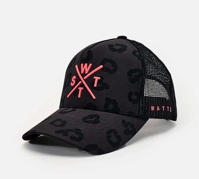 CASQUETTE WATTS TRIBE - NOIR LÉOPARD ET ROSE