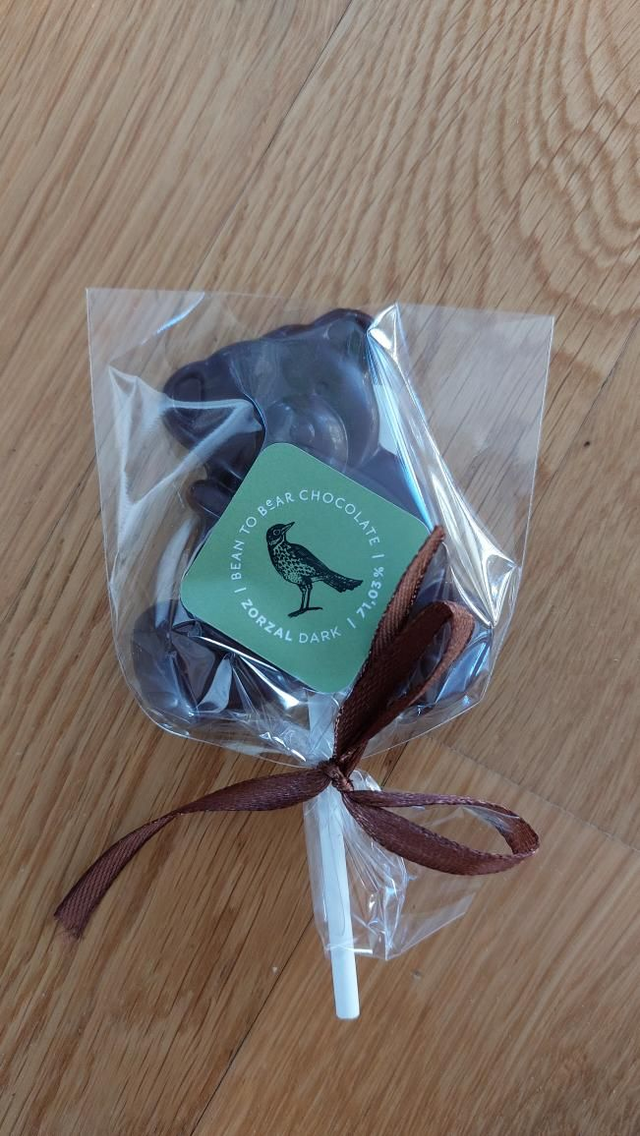 ChocoCard Teddy Bear Lolly (dark chocolate)