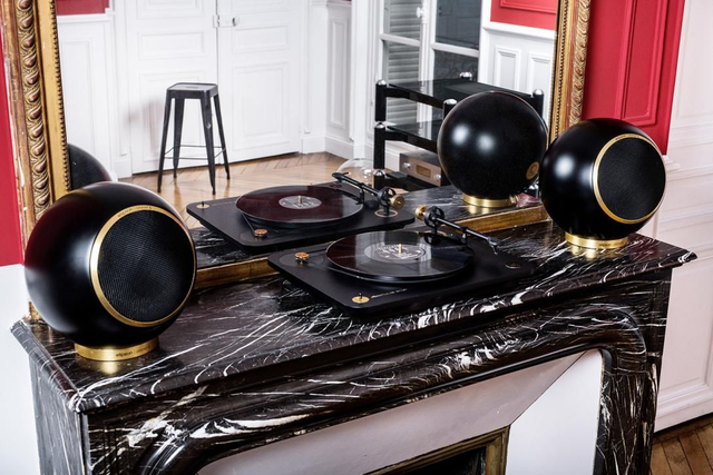 Elipson Enceinte Planet L coaxiale 2 voies &quot;80 ans&quot; Noir/Or (Paire)