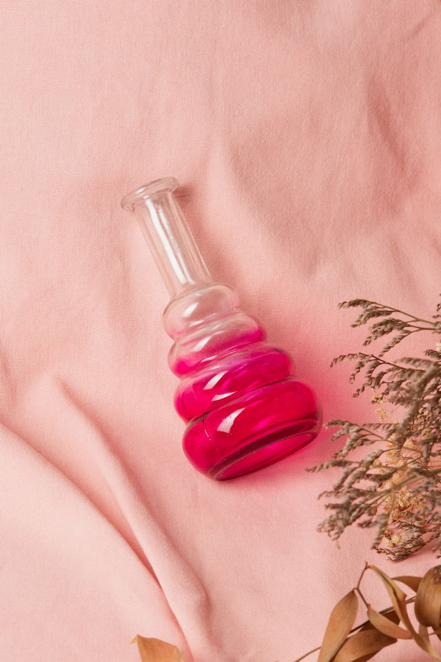 Mini vase rose en verre ✨