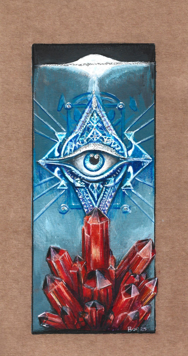 Eye of Providence &amp; Red Crystals  Ltd Edition Printed Artwork A5 and A4 