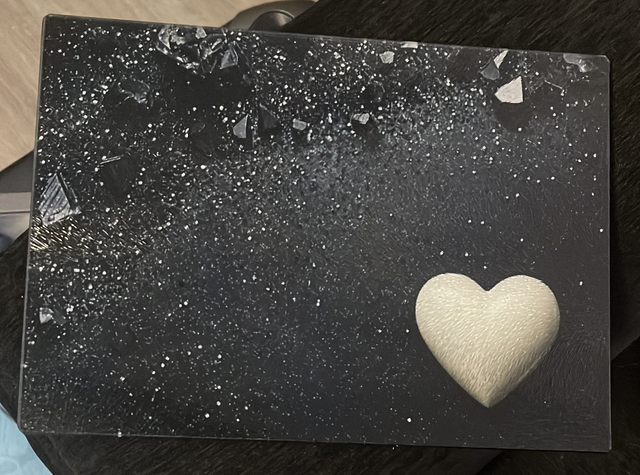 Personalised Glass Chopping Board with Coloured Heart