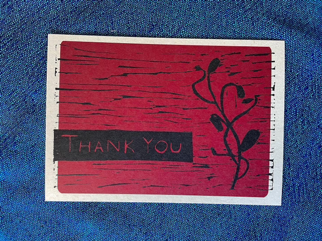 Thank You Postcard Red