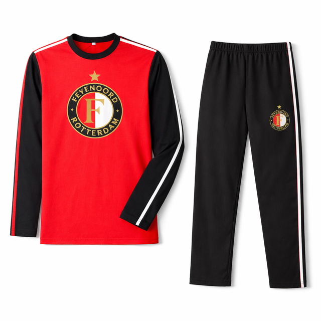 Feyenoord Pyjama Junior - Logo Ster - Rood/Zwart