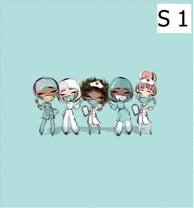 Panneau simili Infirmières 2 fond vert