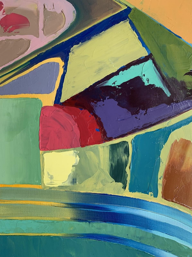 Colourful Palette knife abstract - original painting 