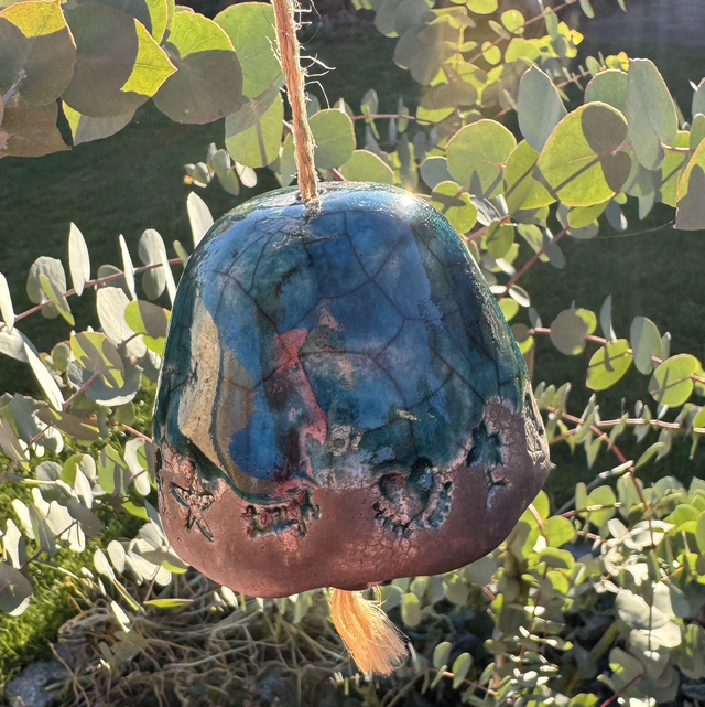 Raku | Windspiel Glocke (ägyptischblau)
