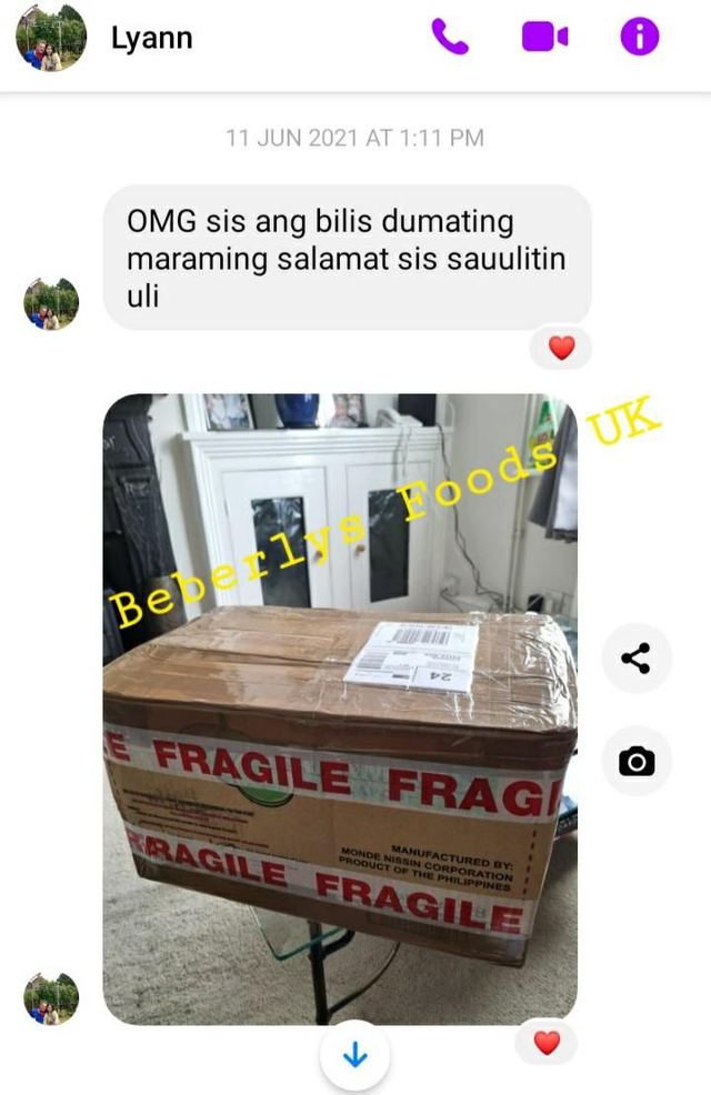 From Customer Mrs Lyan C ( England)