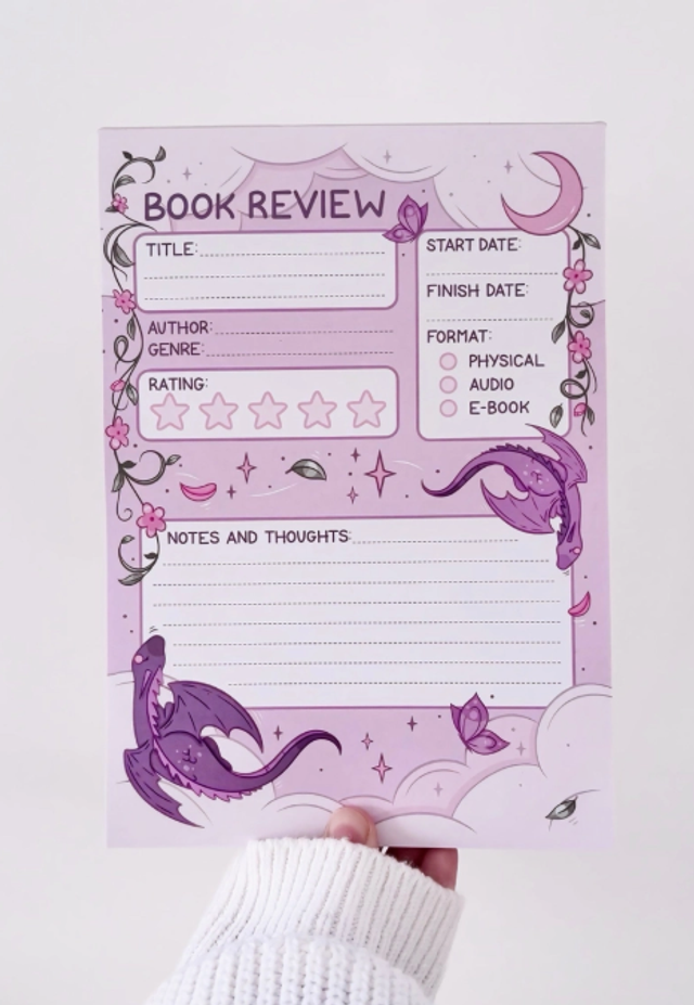 Fantasy Book Review Notepad