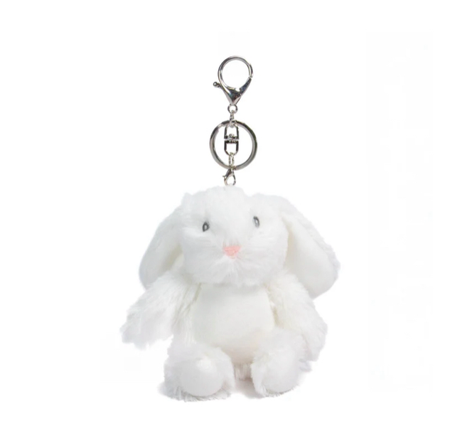 Personalised Keychain/Bag Tag - Plush Bunny - White
