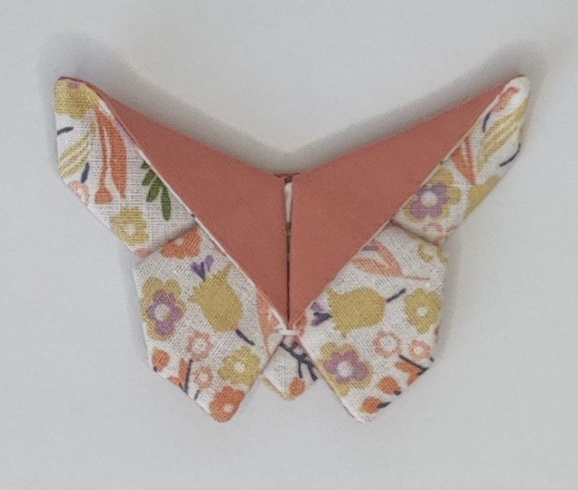 Barrette papillon origami Pastel Botanique