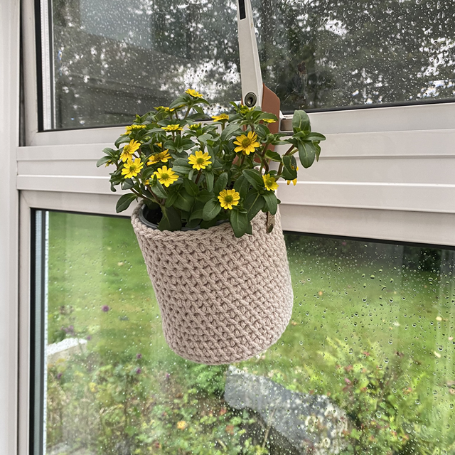 Cotton cord hanging basket