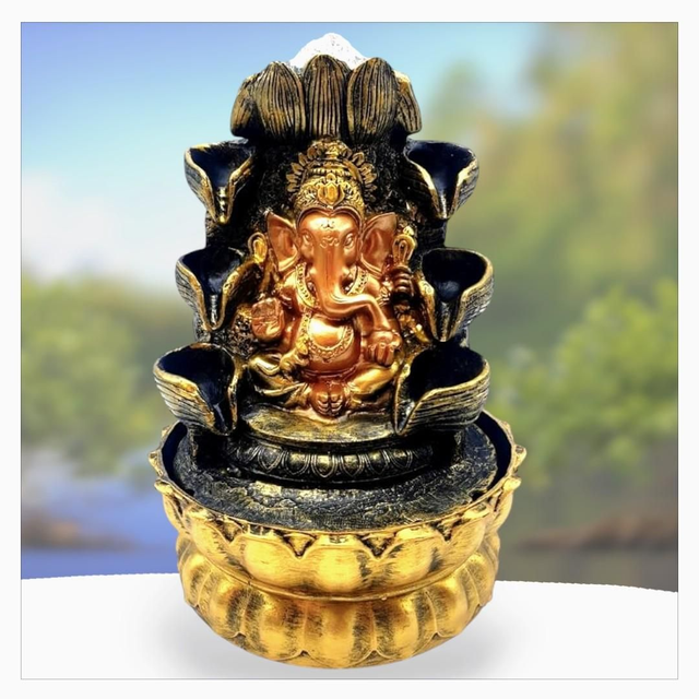 "Ganesh double cascade" - Fontaine en résine 30 cm