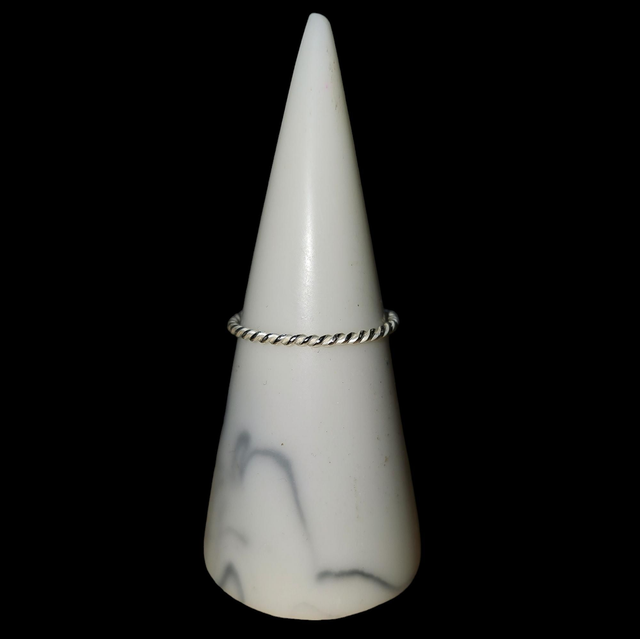 Twisted Sterling Silver Ring - Stacking Ring 
