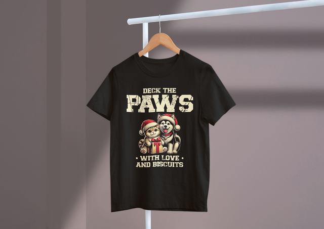 Deck the paws with love and biscuits Christmas Joy Pet Love. Schmücken Sie die Pfoten mit Liebe und Keksen von Christmas Joy Pet Love