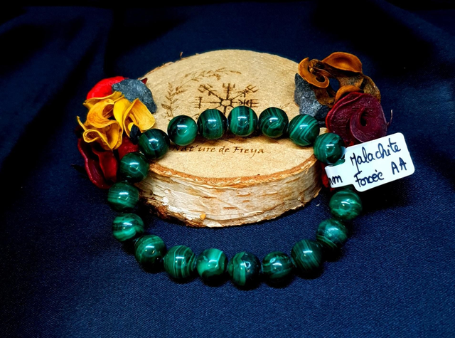 Bracelet Malachite foncée AA
