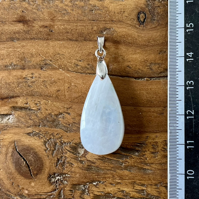 Pendentif en Péristérite et bélière argent 