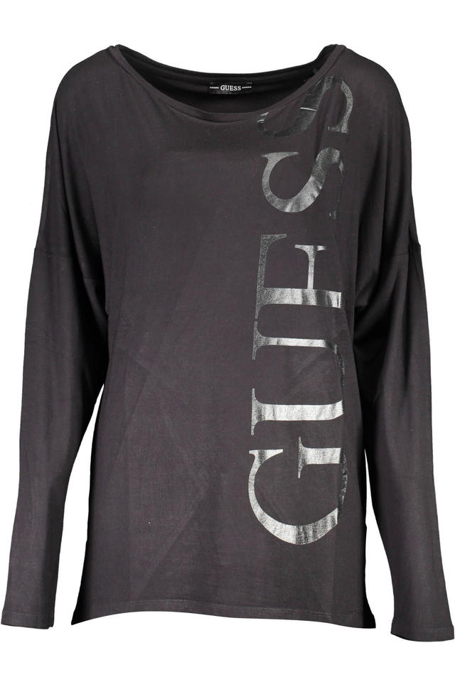 GUESS JEANS T-SHIRT MANICHE LUNGHE DONNA NERO