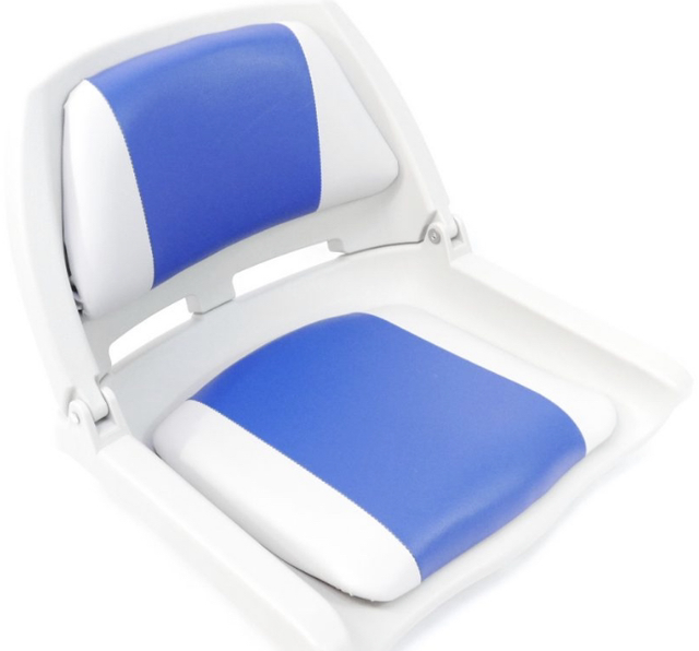 Lightweight folding boat seat grey/blue 