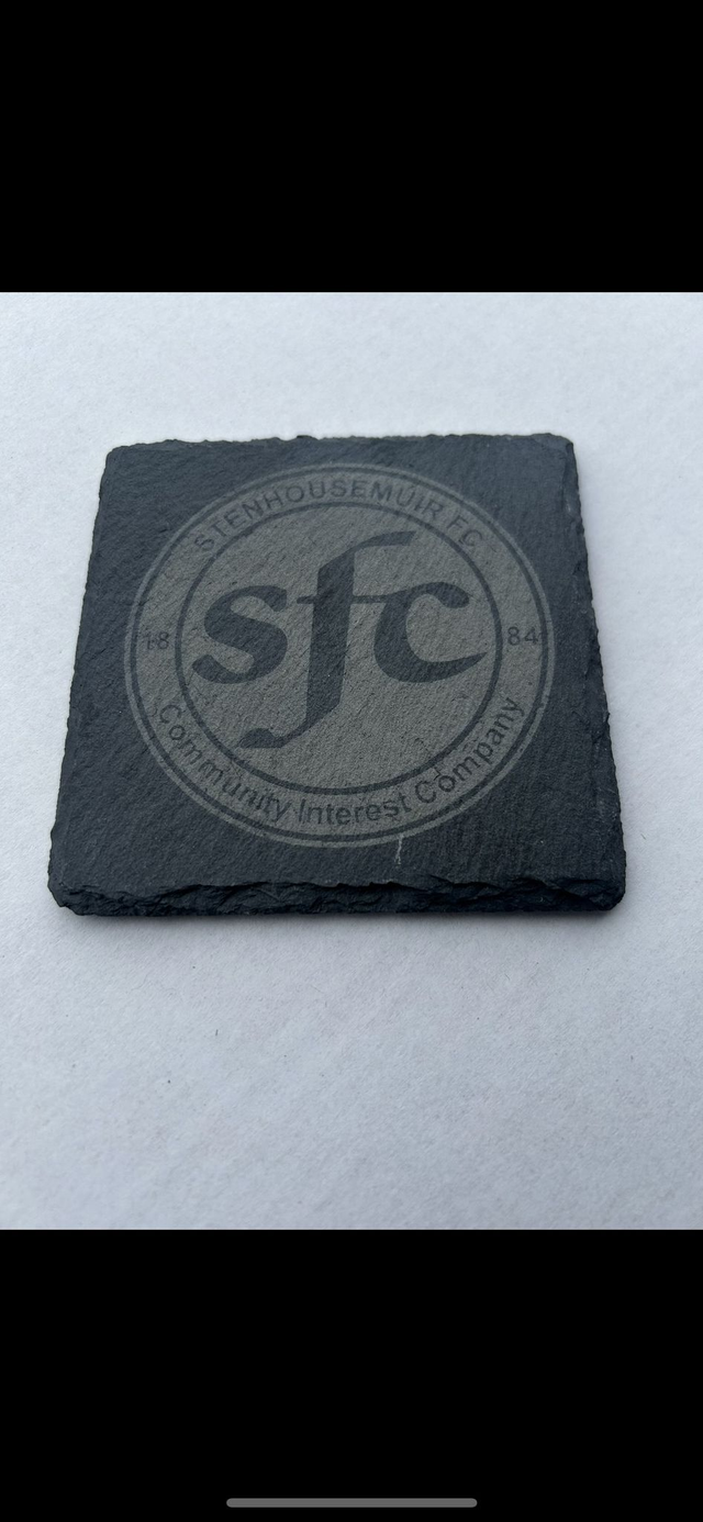 Stenhousemuir F.C. Crest Slate Coaster (smooth edge)
