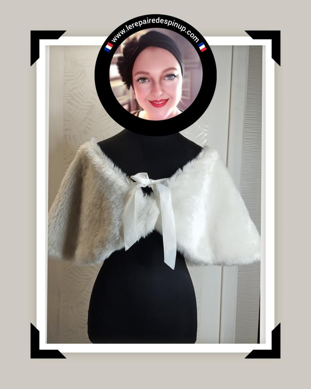 Cape fourrure synthétique blanche 