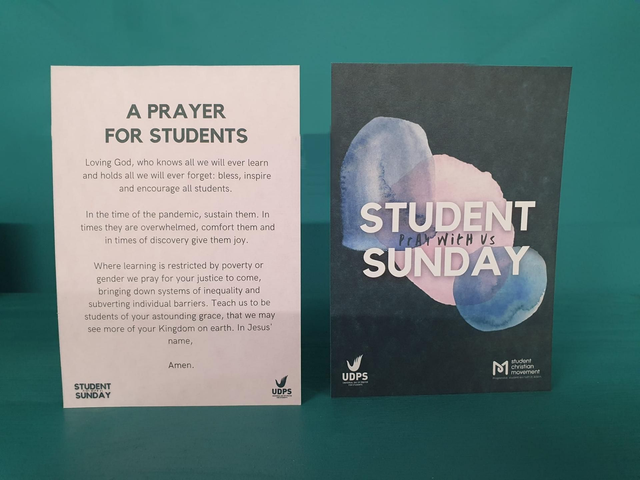 Student Sunday Prayer Card