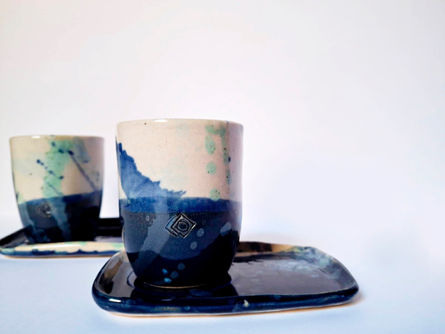 Juego tazas cortado colección “aigua”