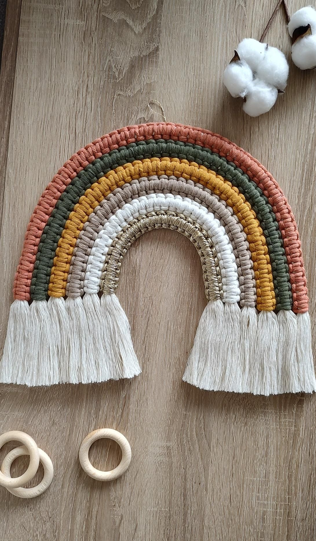 Arc-en-ciel macramé - Déco murale bohème - SAFARI
