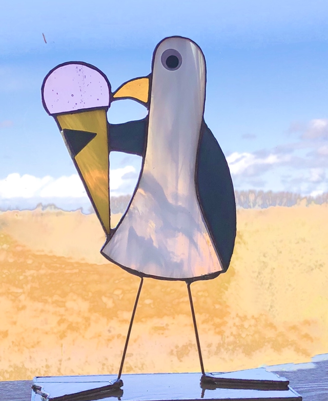 Seagull with ice cream cone