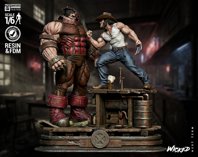 DIORAMA LOGAN VS JUGGERNAUT série X-men comics