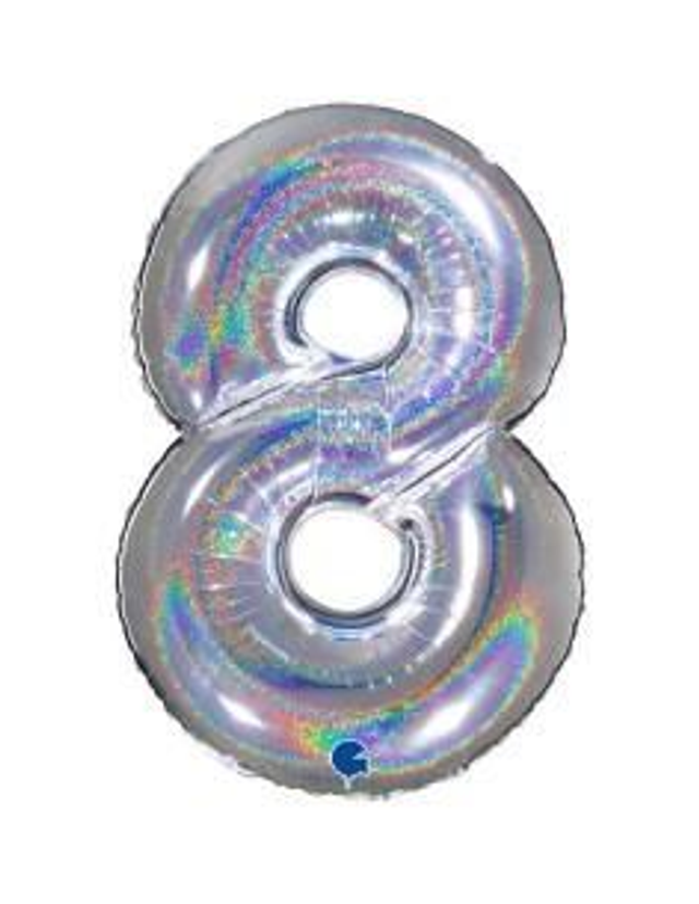 Numero 8 Holografico Argento 
