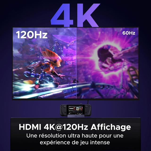 Station d’Accueil UGREEN Legion Go – Hub USB-C HDMI 4K 120Hz, Ethernet, 3 Ports USB & PD 100W