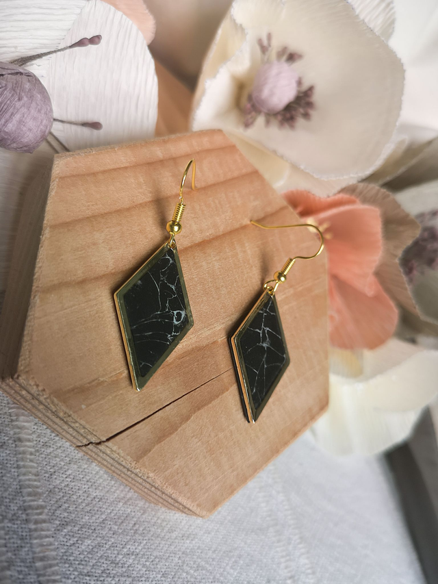 Collection Marbre Noir - Boucles d&#039;oreilles Raven