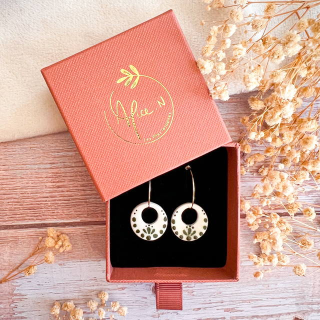 Boucles d’oreilles porcelaine