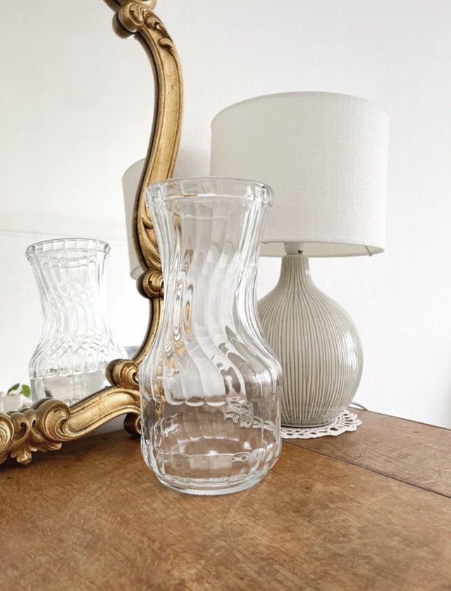 Grand vase en verre vintage – Verre lourd et épais