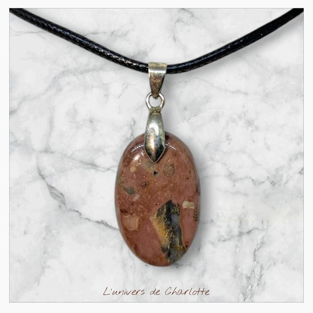 Pendentif &quot;Jaspe conglomérat&quot; PN-075