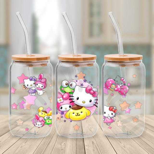 Canette en verre - Hello Kitty