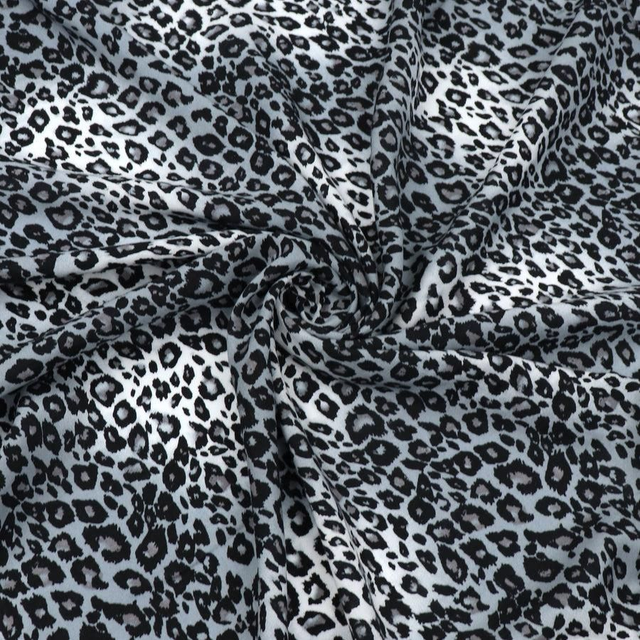 Silver  Leopard Print Viscose Ex High Street