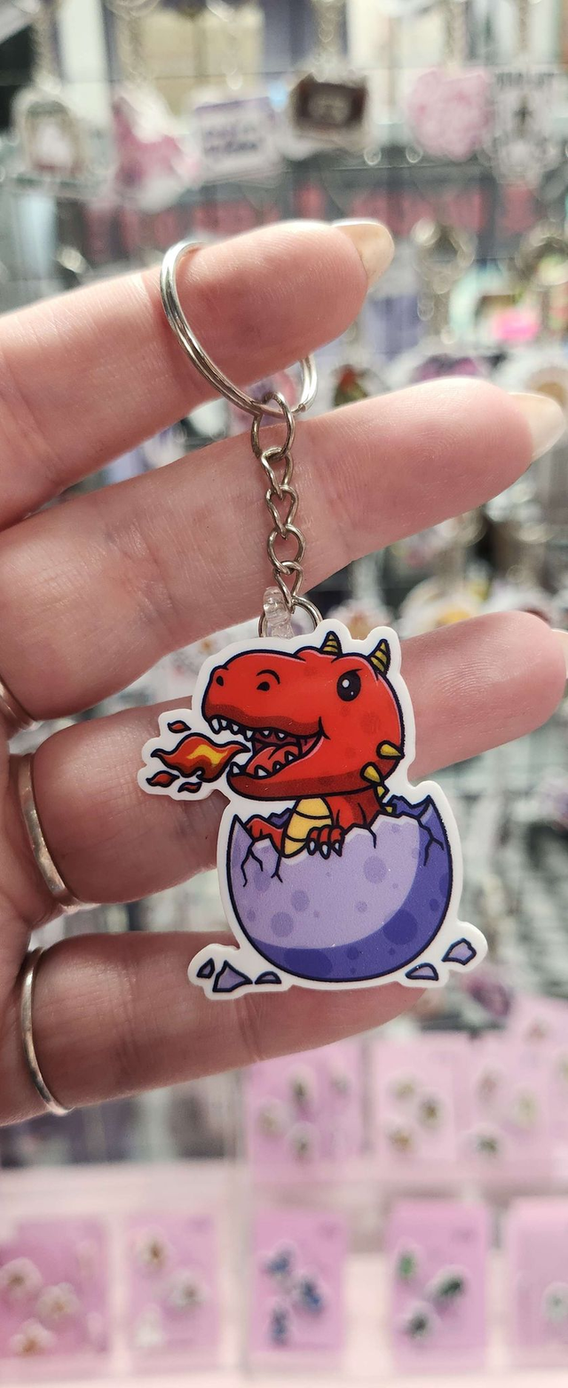 Baby Dragon Pin, Keyring or Phone Grip