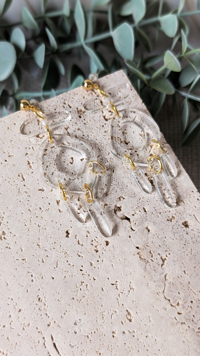 Boucles d'oreilles transparentes en plexi