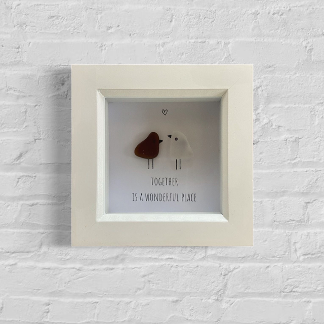 &#039;Together is a wonderful place&#039; - Seaglass Frame