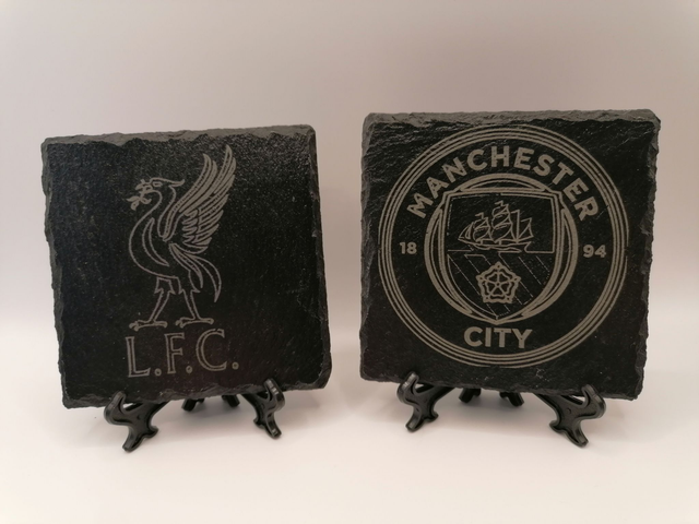 PERSONALISED FOOTBALL SLATE COASTERS