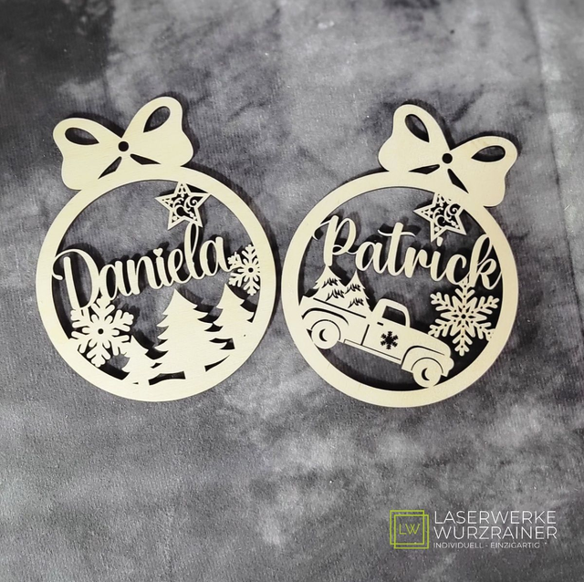 Christbaumkugel mit Namen